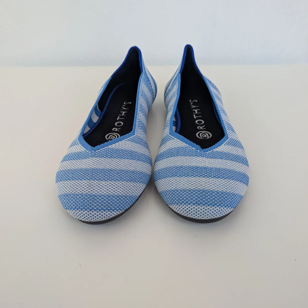 Rothy's Blue Striped Women's Shoes - Picture 5 of 12
